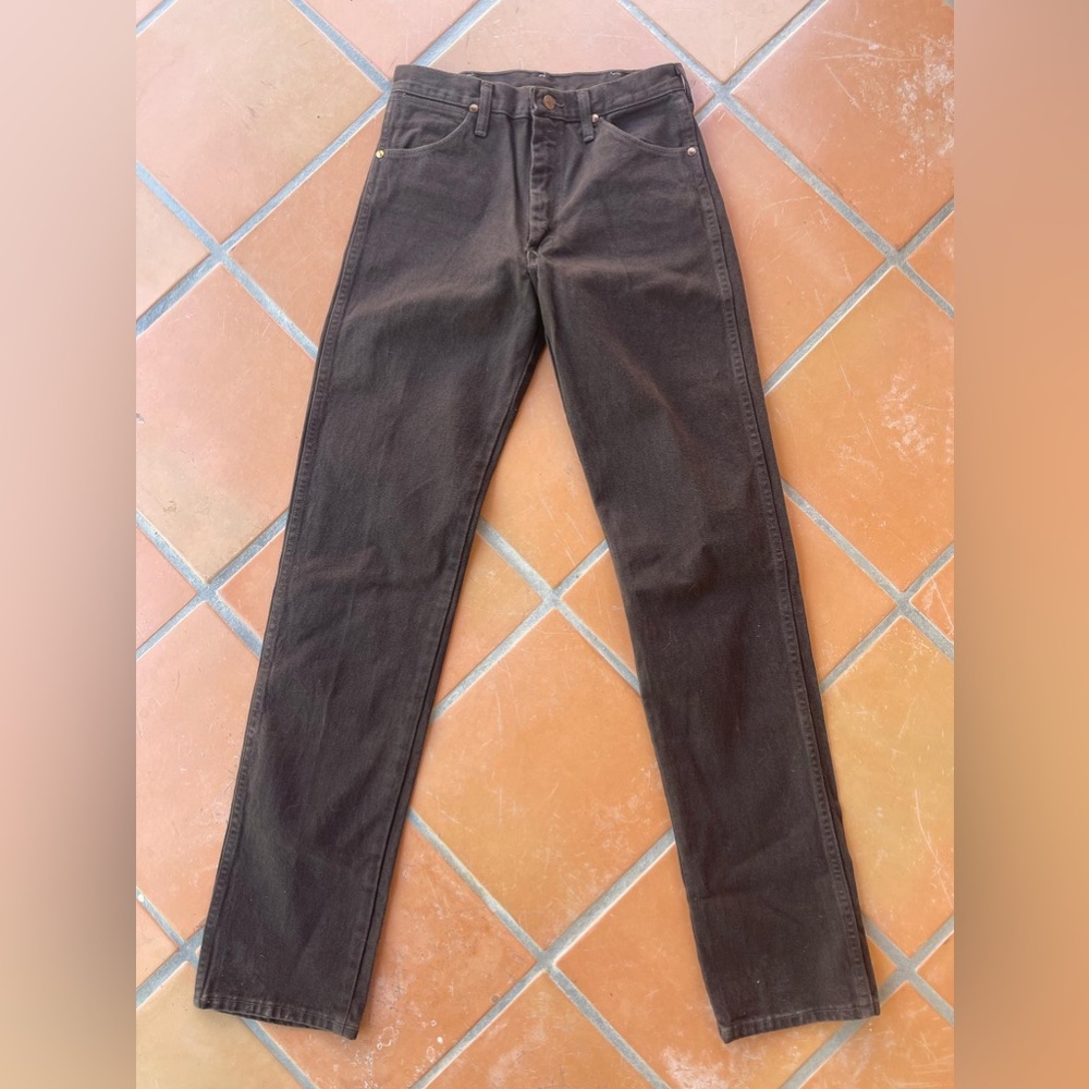 Vintage Cowboy Cut Wranglers in Chocolate Brown.
